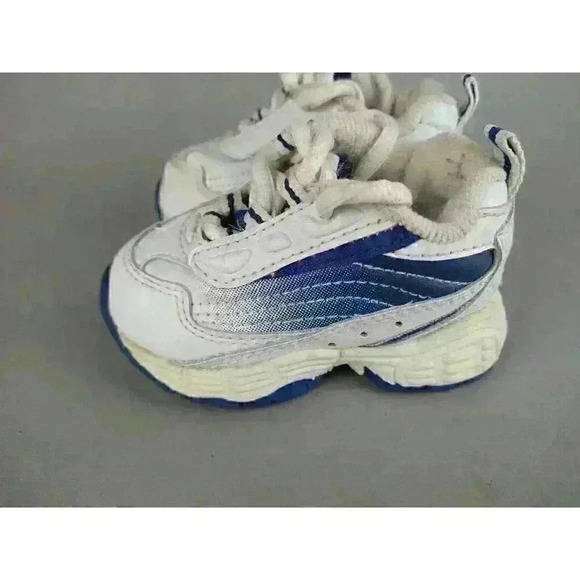 cross trekkers baby Infant lace up sneakers shoes white & blue size 3 - Picture 3 of 6